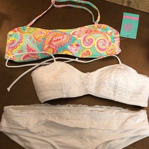 Victoria Secret CROCHET LACE Bikini PUSH UP Bandea